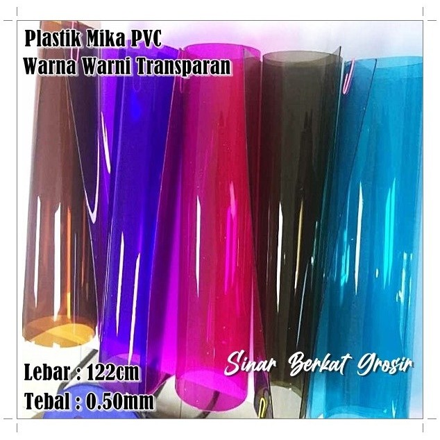 

Plastik Mika Lentur Warna Warni Pvc Flexible Tebal 0.50Mm Lebar 122Cm