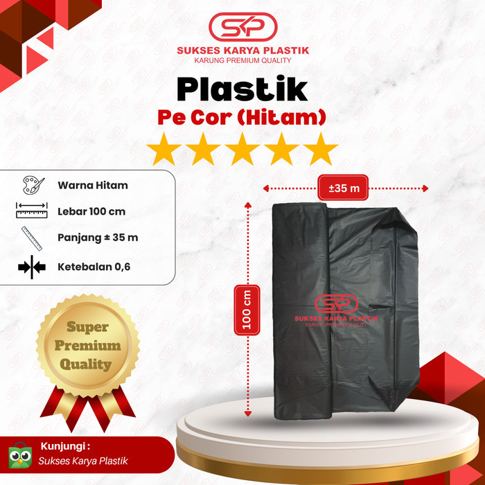 

Plastik Pe Cor Hitam / Plastik Cor Hitam Kepik 100 X 0.6 (100X0,6)