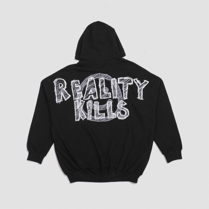 Faith Fade Utopia - Reality Kills Oversized Hoodie (Black)