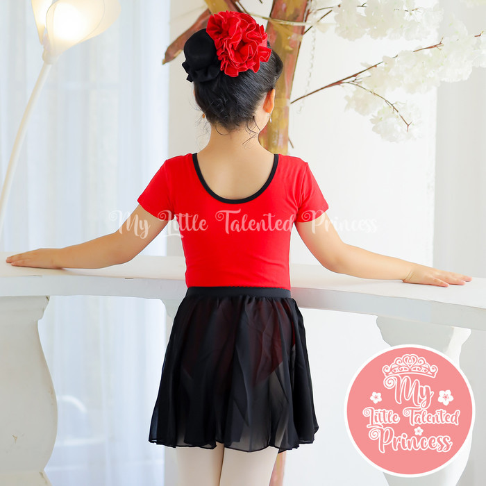 Leotard Red Chinese Knots Cheongsam Baju Ballet Dance Anak import