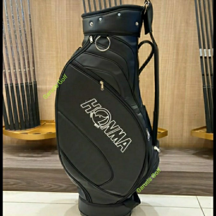 TERBARU Golf Bag Honma Semi Kulit Full Black-Mewah