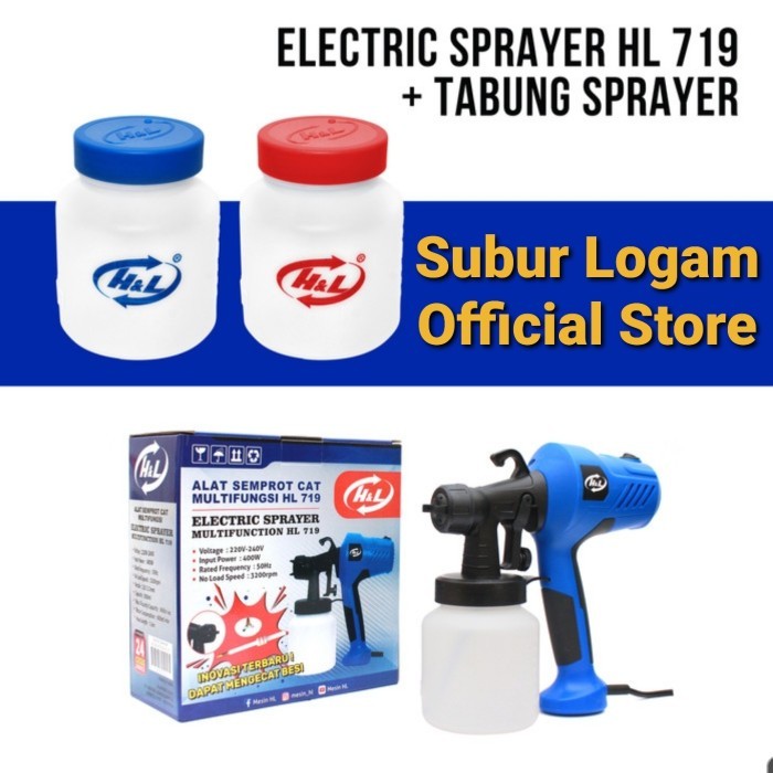 

(Paket) HL 719 + Tabung Cadangan Spraygun untuk Cat Besi Kayu Tembok
