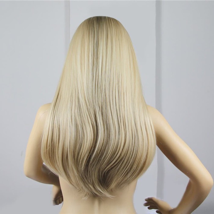 Wig blonde dengan poni Blonde Bangs
