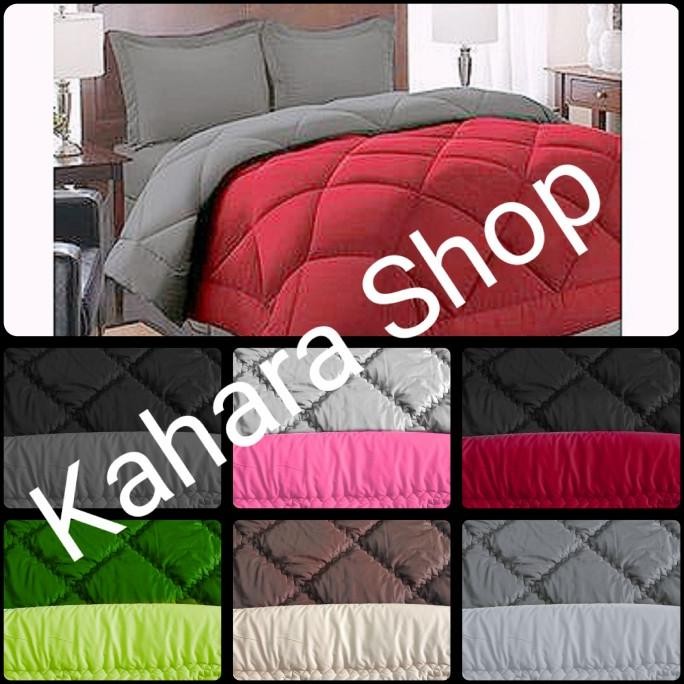 Sale Comforter King Polos 2 Sisi Warna Bed Cover Katun