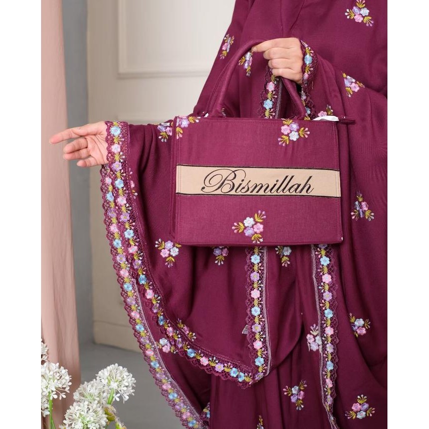 Free Packing Dus Eksklusif Mukena Mewah Rayon Lanette Jumbo Bordir Manual Cantik Elegant Muslim