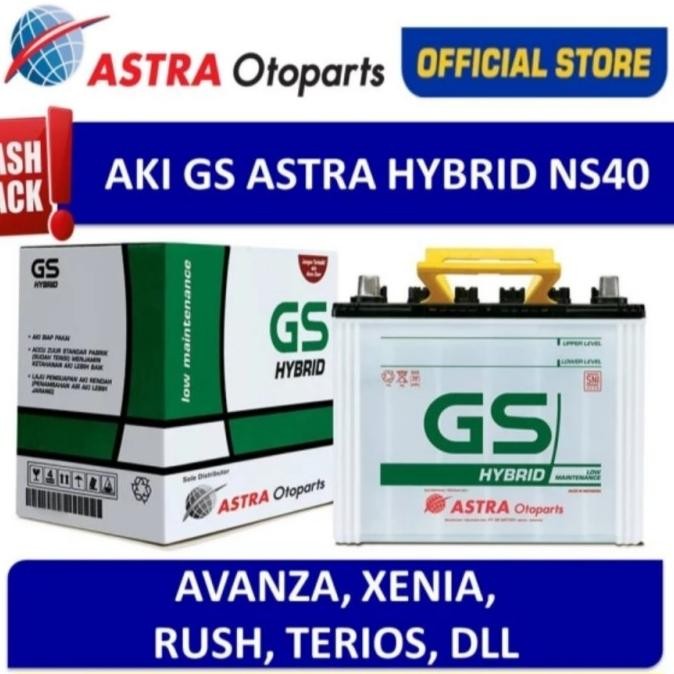 aki basah mobil avanza xenia rush ns40z / ns 40z gs astra hybrid asli