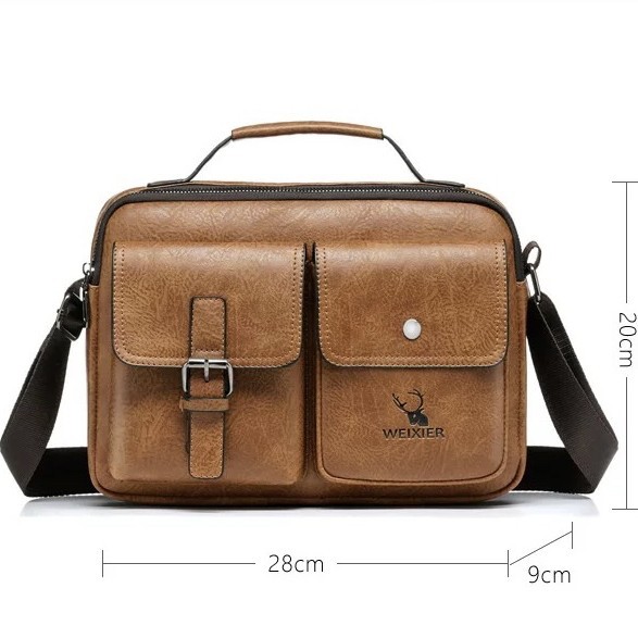 Tas Selempang Kulit Pria Messenger Bag Tas Pria Weixier 9558