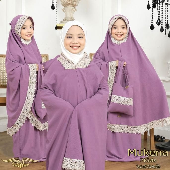 Mukena Anak Shafiyah Renda Kids Crinkle Airflow Free Tas Terlaris