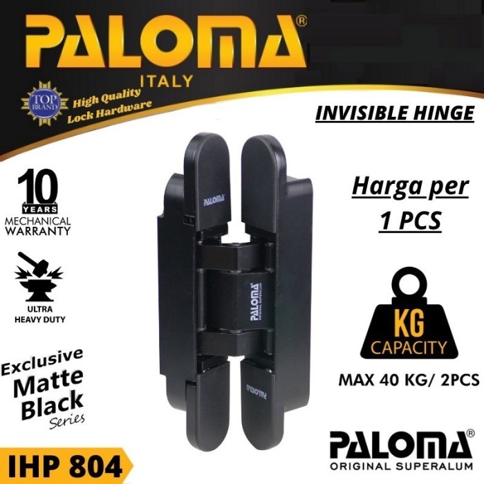 Engsel Tanam CONCEALED HINGE PALOMA IHP804 P40 HITAM engsel pintu