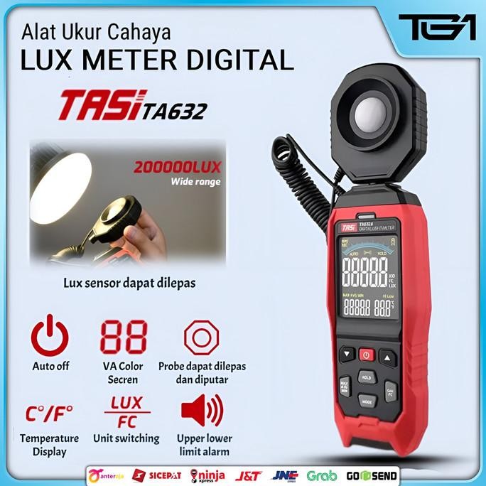 Promo Lux Meter TASI TA632 Meteran Lampu Digital LCD Meteran Genggam Logging