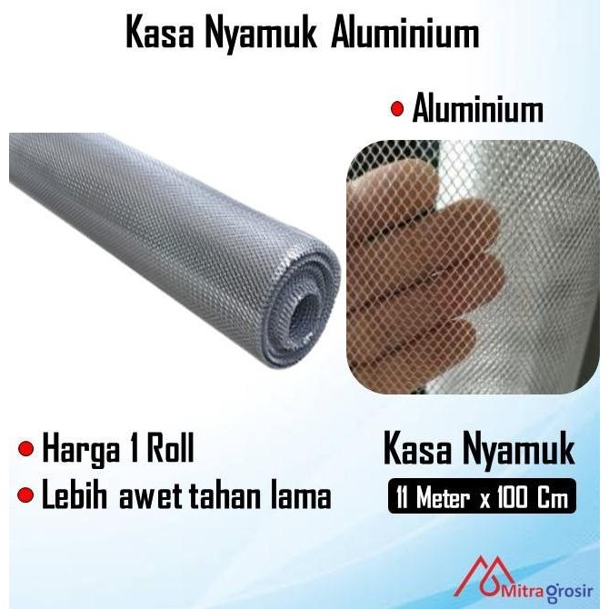 kawat nyamuk jaring aluminium / kasa nyamuk / jaring kawat parabola anti karat 1 roll murah termurah