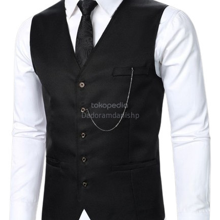 rompi pria keren /rompi Jas Barista Coffe Polos Hitam