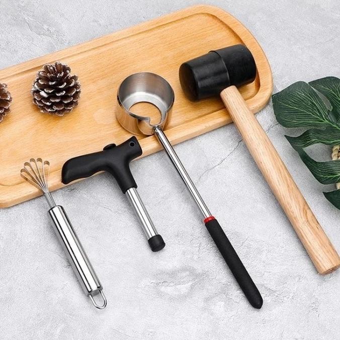 

Terlaris ELtamart Alat bantu Buka Kelapa 4pcs Coconut Opener Pembolong Batok SALE