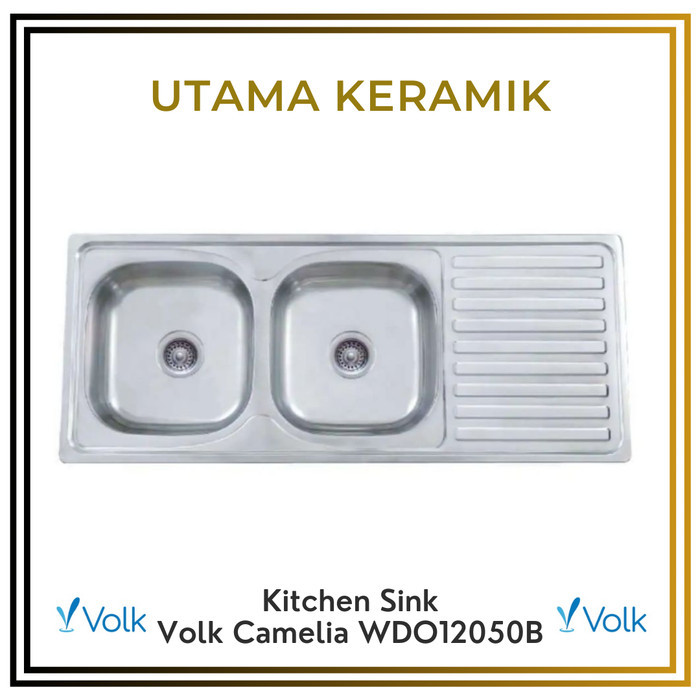 Kitchen sink / bak cuci piring 2 lubang volk camelia WDO12050B