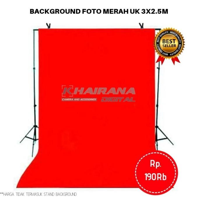 Kain Background Backdrop Studio Foto 3mx2.5m -MERAH POLOS-