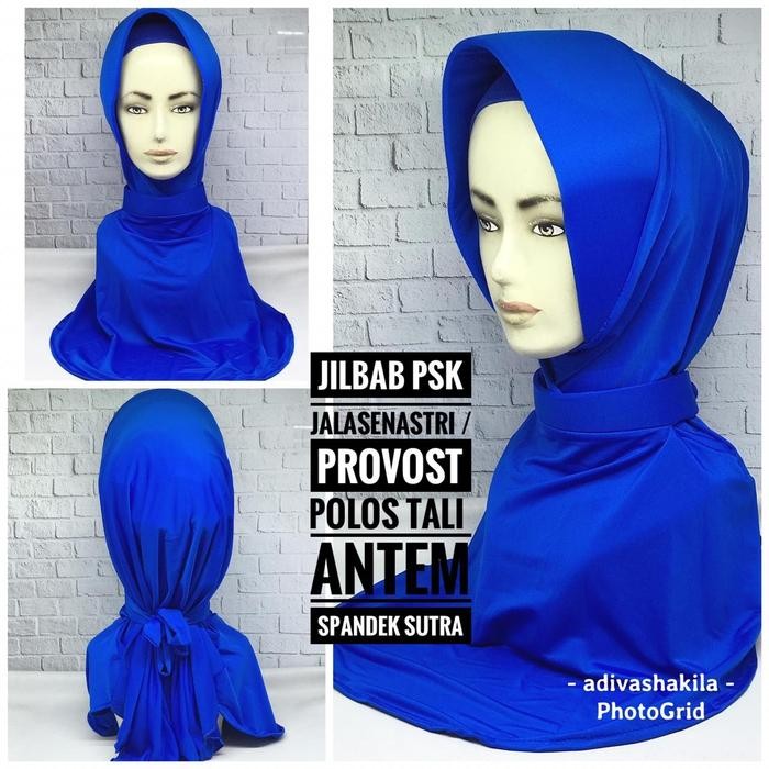 Jilbab Dinas Biru Elektrik Jalasenastri