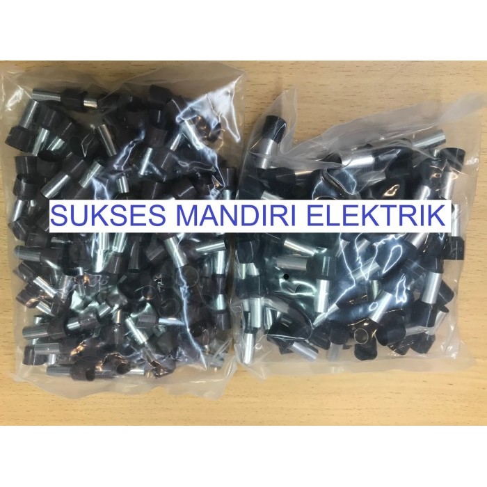 Skun Ferules 25mm/Verules 25mm / Skun Kabel Ferulles 25mm / Skun Tusuk - Hitam