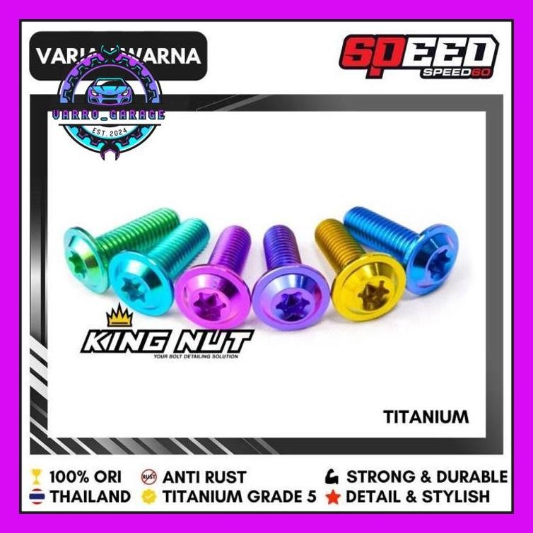 TITANIUM PROBOLT BAUT BREKET KALIPER BREMBO ORIGINAL GRADE 5 KING NUT