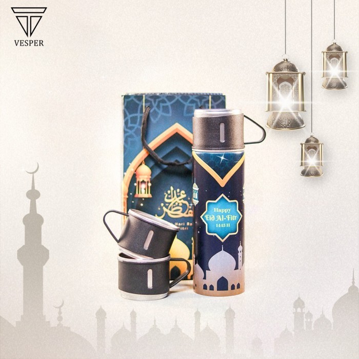 

hampers tumbler vacuum set special idul fitri free bag / botol minum edisi lebaran custom full print
