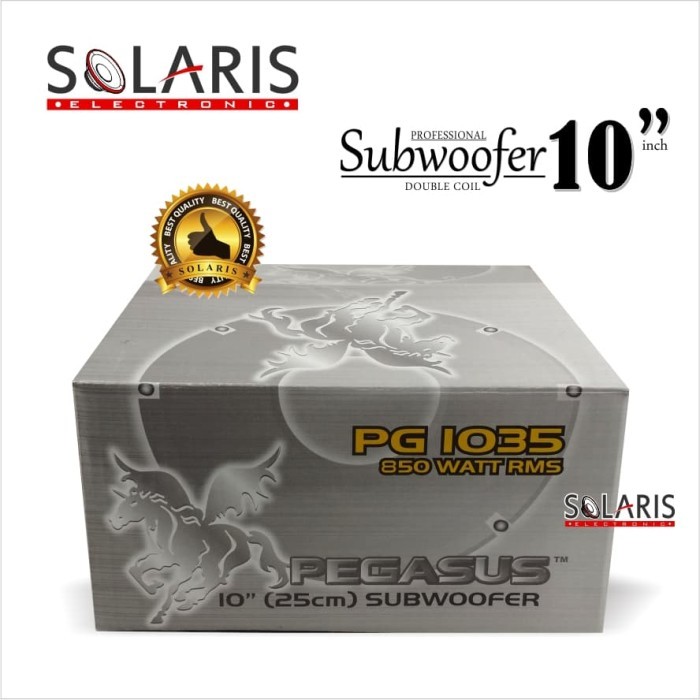 SUBWOOFER 10 INCH 850 WATT DOUBLE COIL PEGASUS PG-1035 MODEL BARU