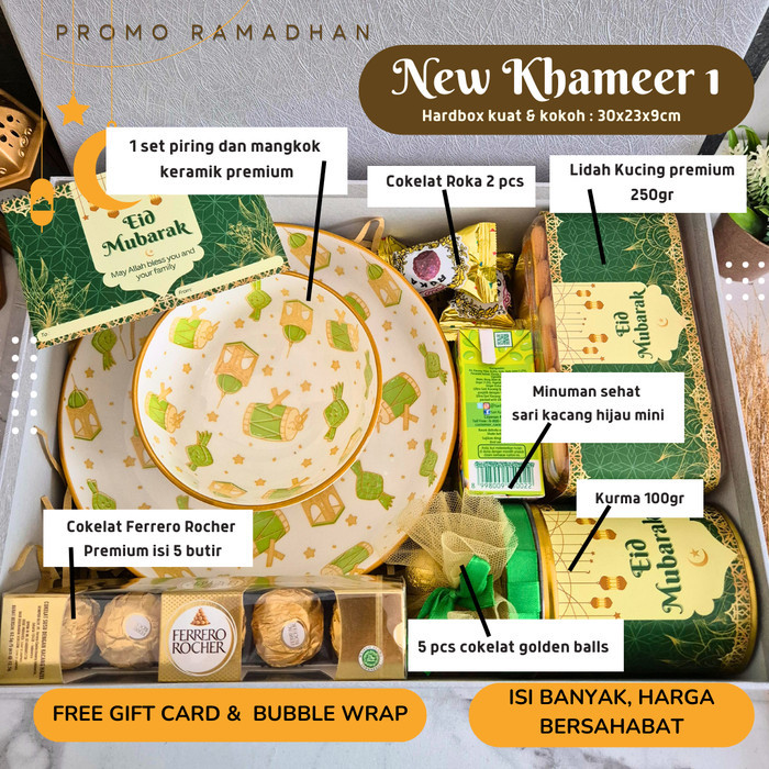 

PROMO !!! SALE TERLARIS HAMPERS LEBARAN IDUL FITRI PARSEL PREMIUM KHAMEER BY HAPUNNI READY