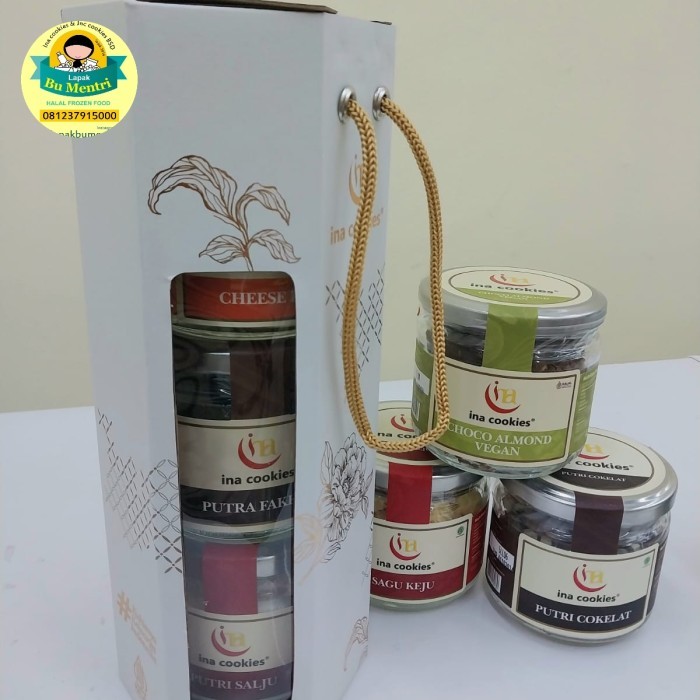 

PROMO !!! SALE TERLARIS HAMPERS LEBARAN INA COOKIES JAR ISI 3 READY