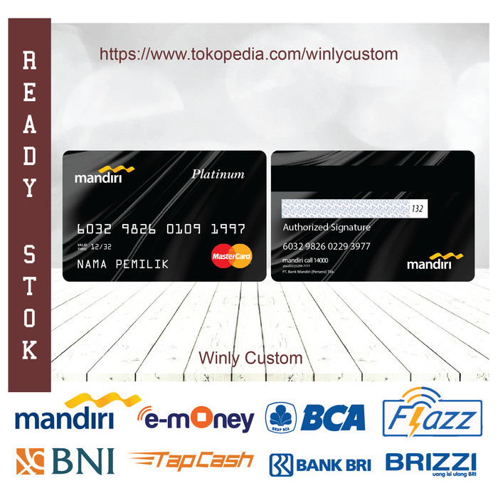 E-money Etoll design MANDIRI Platinum Kartu saldo 30.000 - 2 SISI