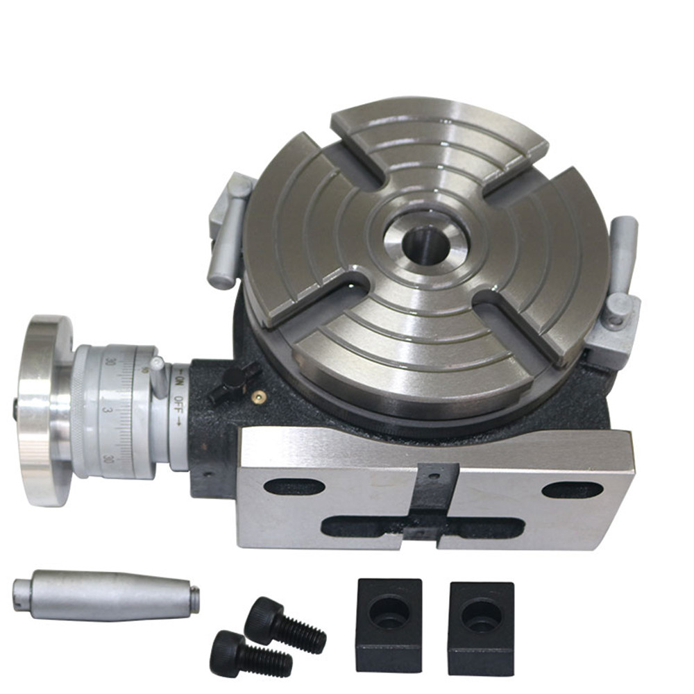 HRN Rotary Table 4inch 110mm Horizontal Vertical Rotary Table 4-Slot Rotary Table for Milling Machin
