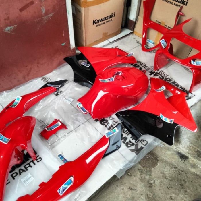Body Full Set Fairing Barong Tangki Ninja Rr Old Zx Cbu Merah Ferary