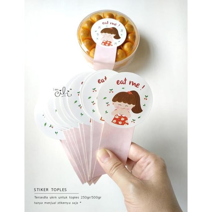 

><><><] (SN10) stiker eatme untuk toples 250gr/350gr (uk 7x14cm)
