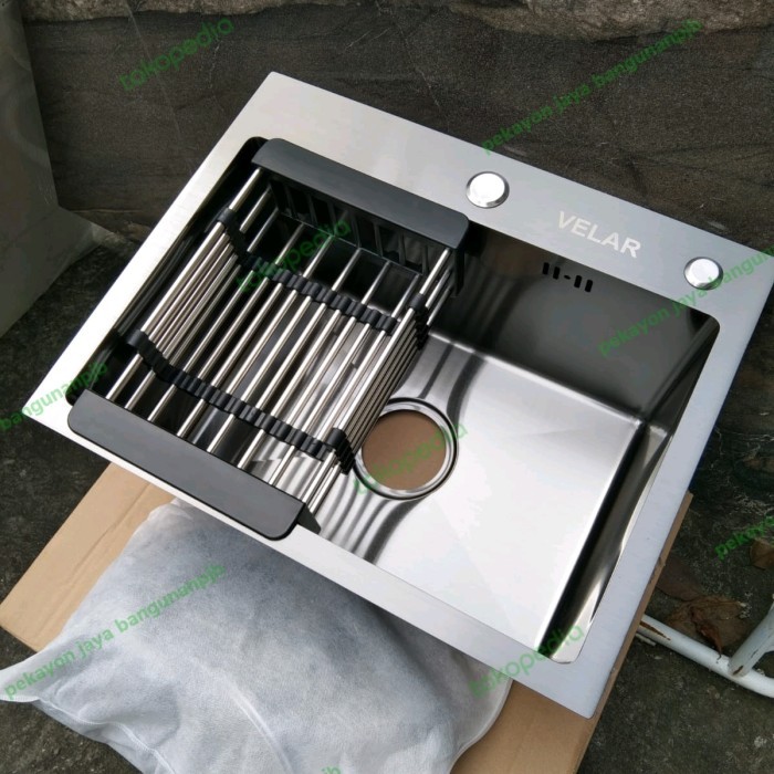 kitchen sink velar 5040 Hitam/kitcen sink handmade 50x40x23cm black