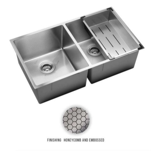 Kitchen Sink Lavenia LS 2282 NN Honeycomb Embossed / Kitchen Sink Stainless 304 Lavenia / Bak Cuci
