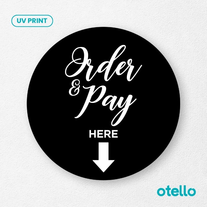 

Order and Pay Here Signage Acrylic Sign Board Akrilik Restoran Toko