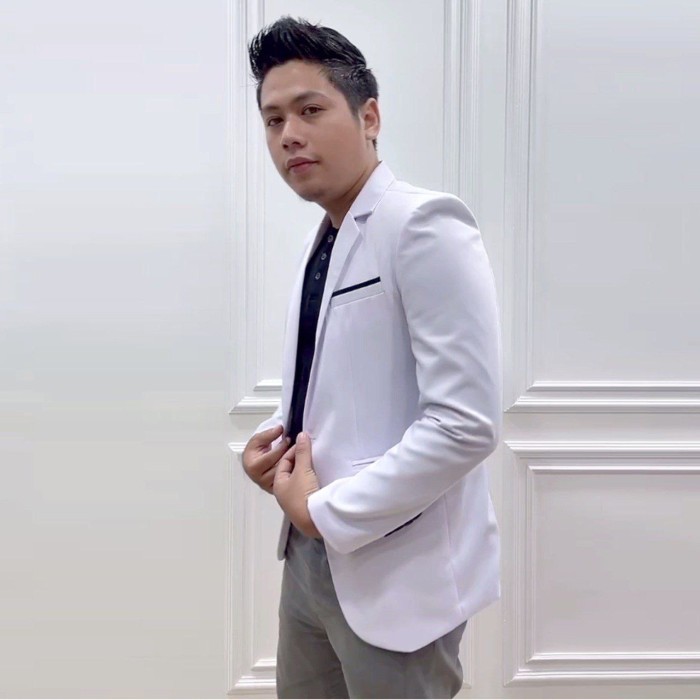 PROMO Jas pria putih casual formal jas kantor jas wisuda wedding