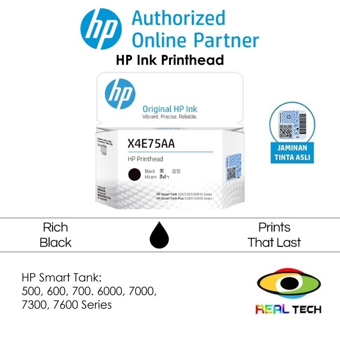 Tinta HP X4E75A Black Inktank Printhead