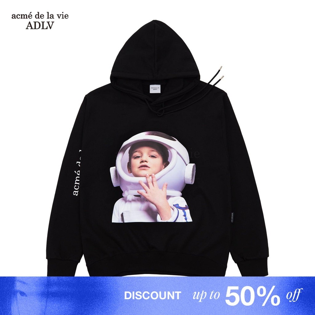 [ADLV] Baby Face Hoodie Black Astronaut - Hoodie Oversized Fit Unisex acme de la vie