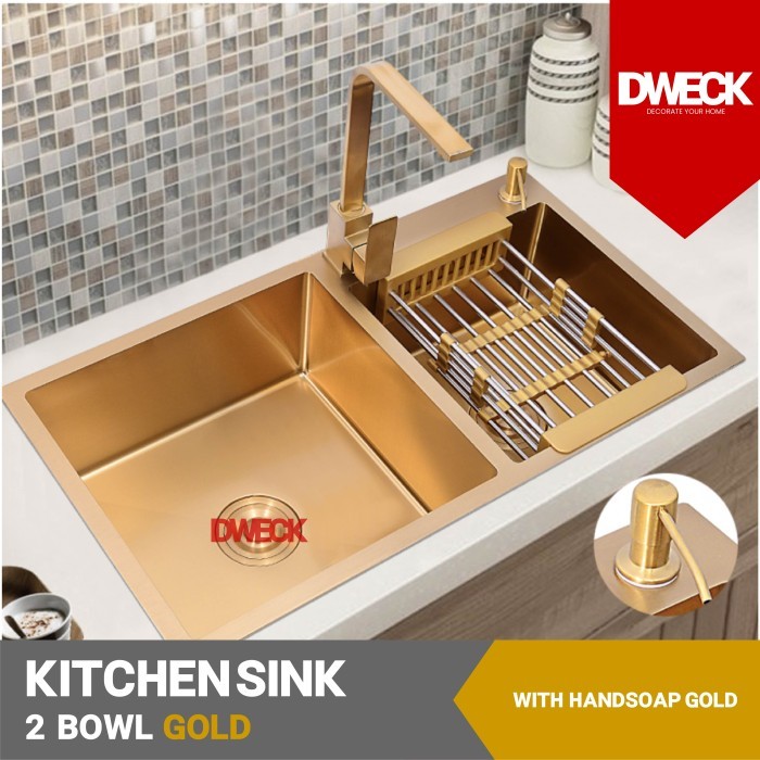 Kitchen Sink 2 Bowl FULL GOLD Premium