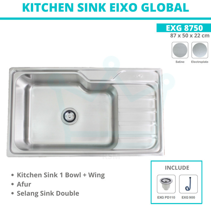 KITCHEN SINK BAK CUCI PIRING EIXO GLOBAL EXG 8750 1 WING BCP SET