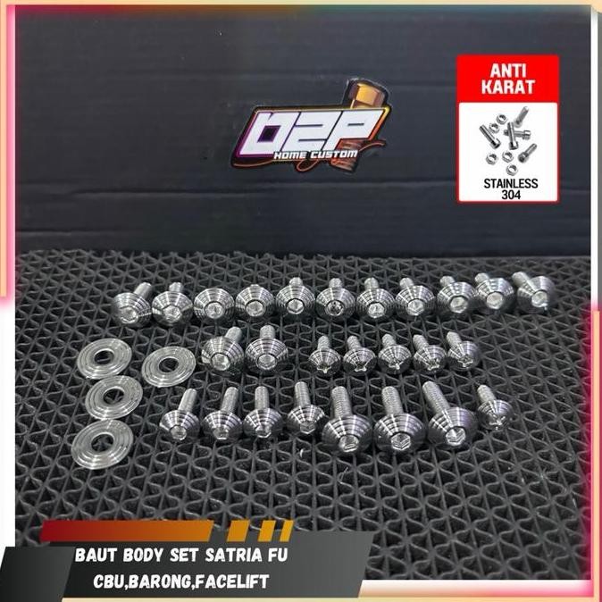 baut body satria fu 150 L stainless custom handmade model titanium spiral pyramid