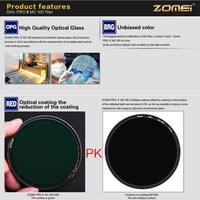 Zomei Filter ND 1000 Slim Pro II Multicoated 72mm