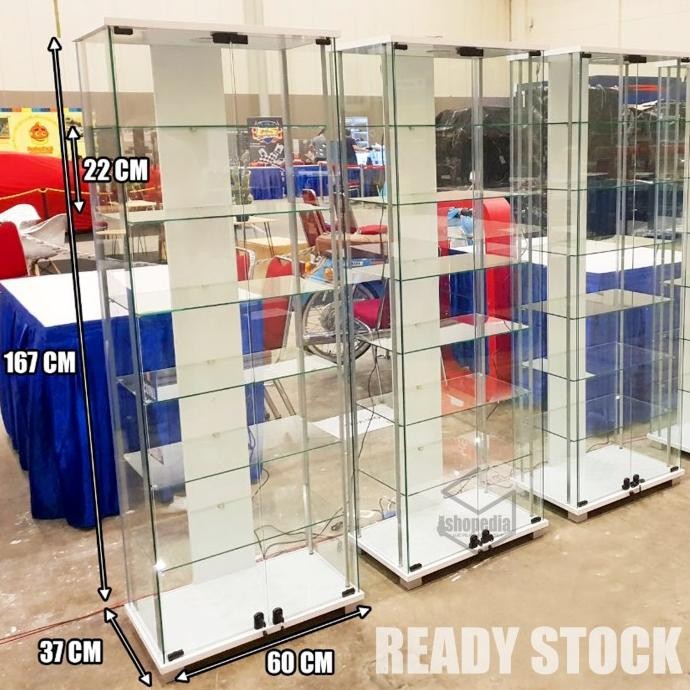 Lemari Rak Kaca Etalase Pajangan Display Cabinet Pajang Koleksi Action Figure Tas Sneaker Boneka Par