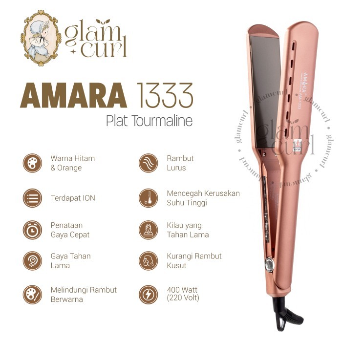 Catok AMARA 1333 ORIGINAL / catok plat lebar penglurus rambut