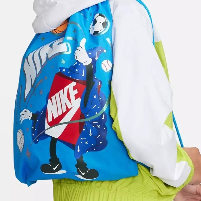 TERBARU Nike Drawstring Bag Kids Blue Original Authentic BISA GRAB