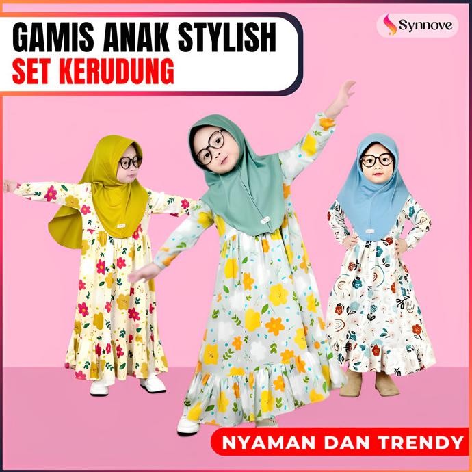 Gamis Anak Perempuan Katun Rayon Premium Baju Muslim Anak Perempuan Dress Batik Anak Perempuan