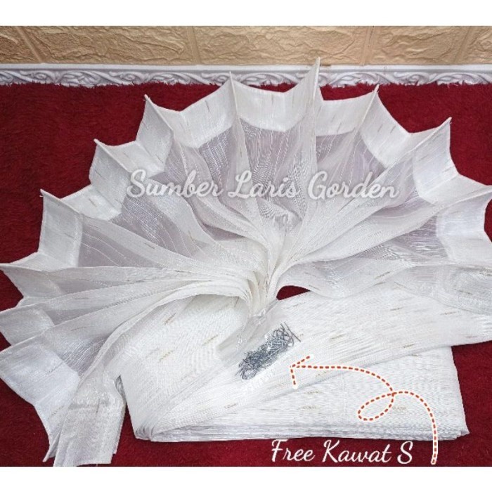 Vitrase Gorden Import Blackout Serat Geris Gold Dan Silver Tekstur Padat Lembut Dan Tebal