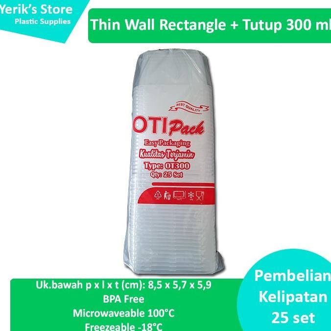 

`````````] Thinwall Thin Wall Rectangle + Tutup 300ml 300 ml