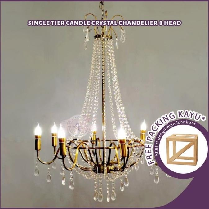 @@@@] Lampu Gantung Hias Chandelier Dekorasi Crystal Chandelier 8 Head