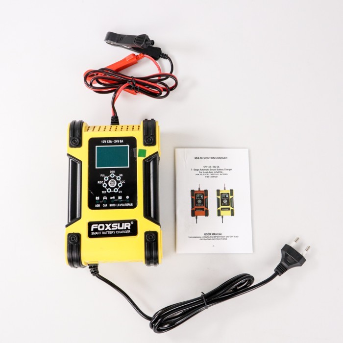 CHARGER AKI ACCU MOBIL MOTOR LEAD ACID CHARGER DIGITAL 12-24V 6-200 AH