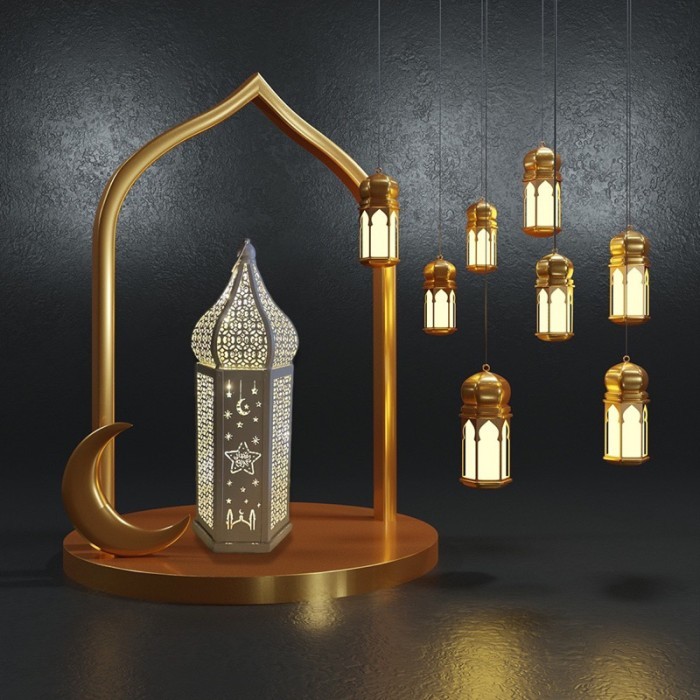 ><><><] Lampu lebaran led dekorasi idul fitri lentera kubah mesjid hiasan lampion ramadan