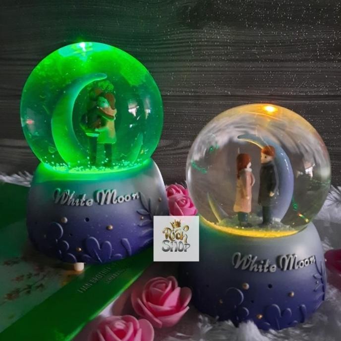 Kotak Musik Bola Salju Lampu Bear Snowball Music Snowglobe TAC